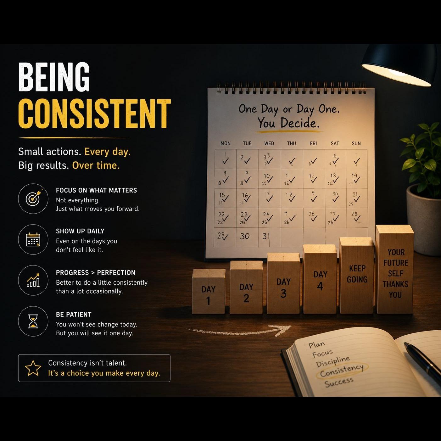 Consistency easy admire Its much harder notice Because rarely looks