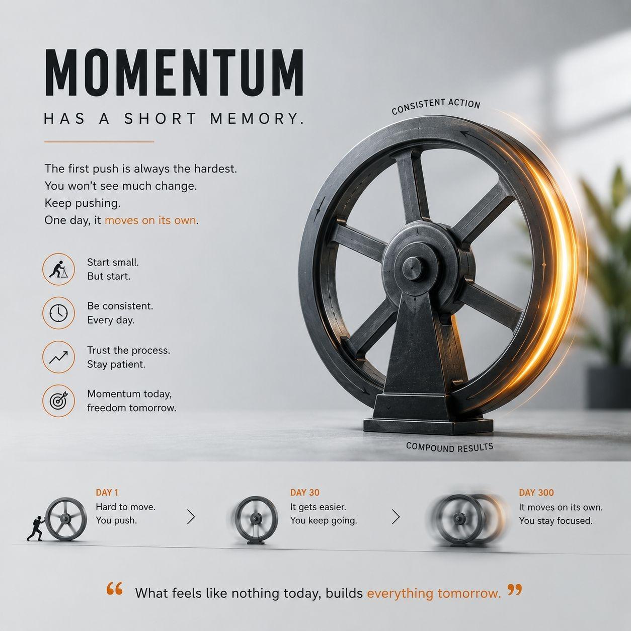 Momentum invisible until isnt first few days feel hardest effort