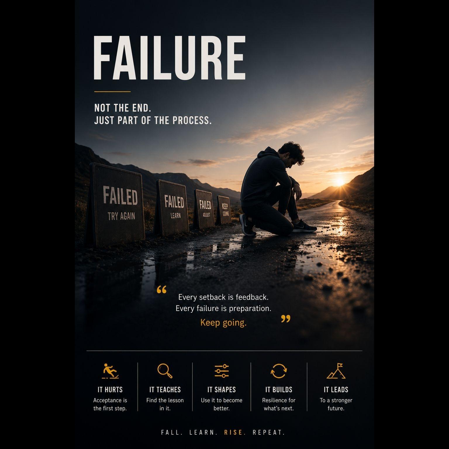 Failure has strange reputation People remember result Very few remember