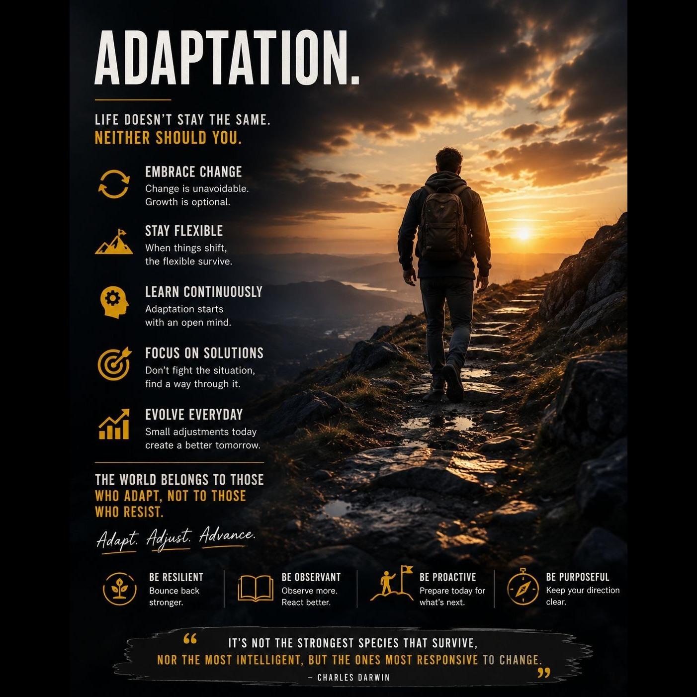 Life rarely asks permission before changes market changes Technology changes