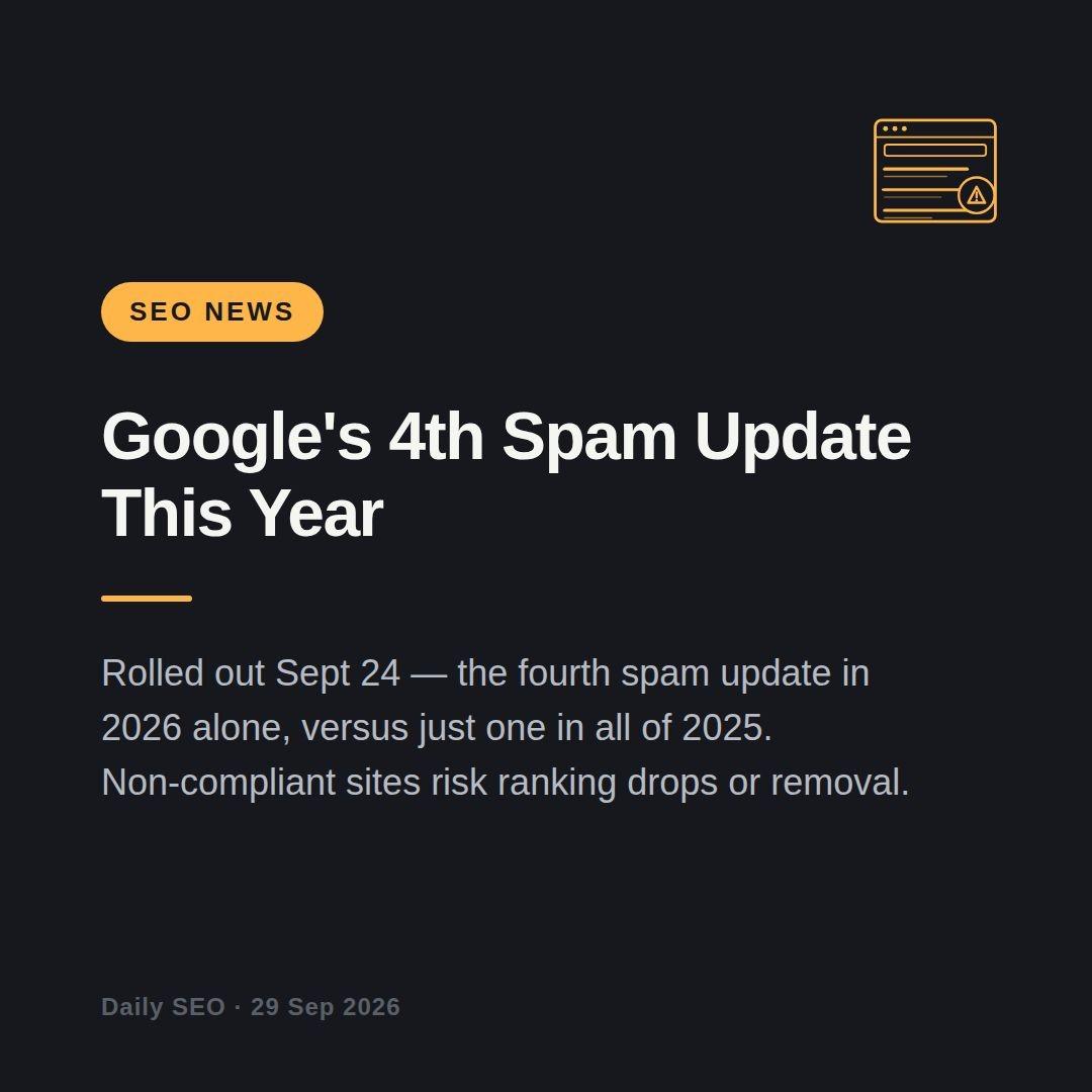 Google just dropped its 4th spam update 2026 Announced September