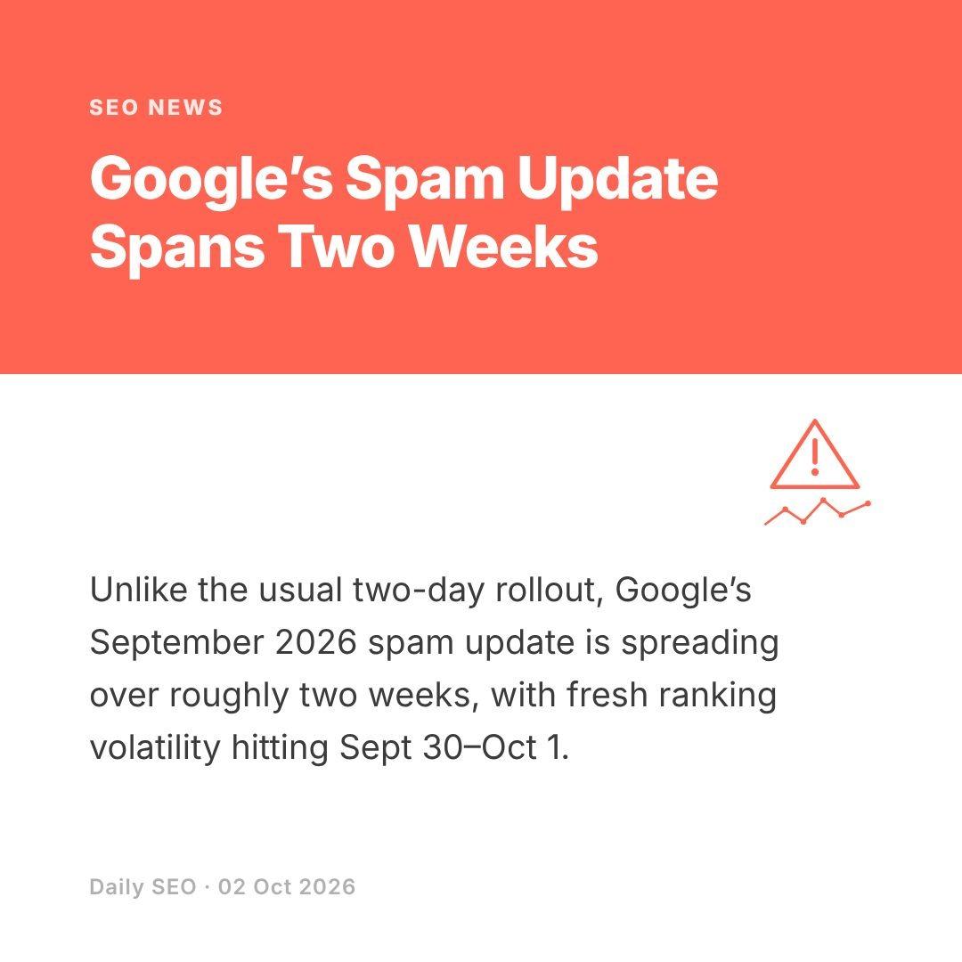 Googles spam update taking twice long usual Googles September 2026