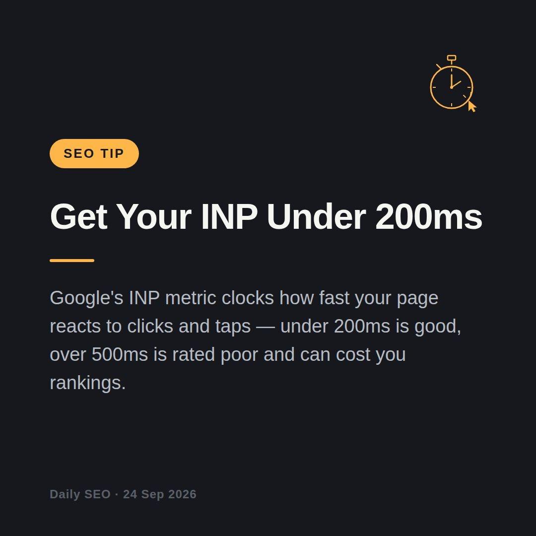 Slow clicks quietly costing you rankings Googles INP metric measures