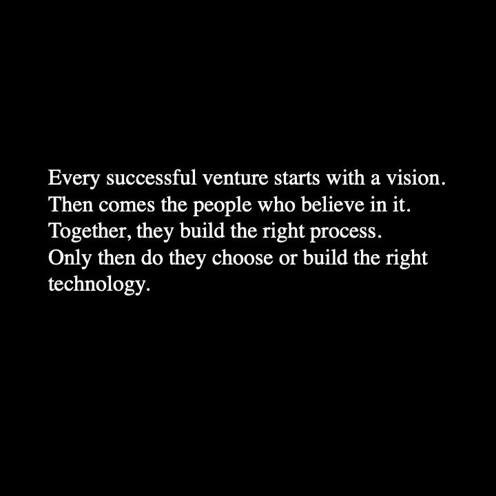Founder Principle Vision People Process Technology Many founders start asking