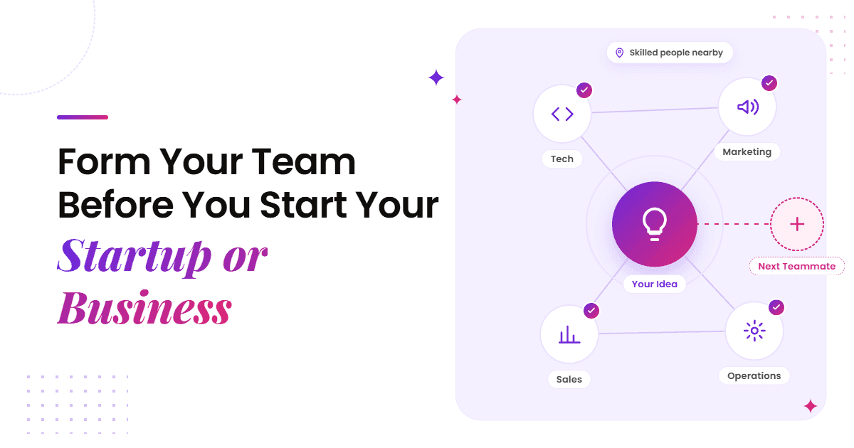 Form Your Team Before You Start Your Business or Startup